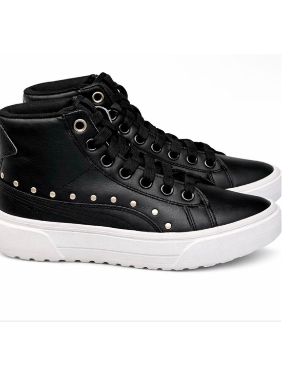 Puma Other - Puma Kids Kaia Stud Mid Platform Sneaker Black/Black Size 4